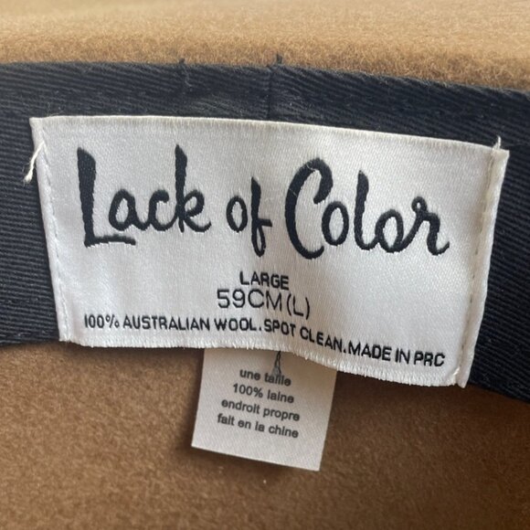 Lack Of Color Unisex Brown Australian Wool Farmer\'s Boho Hat Sz L main image 5